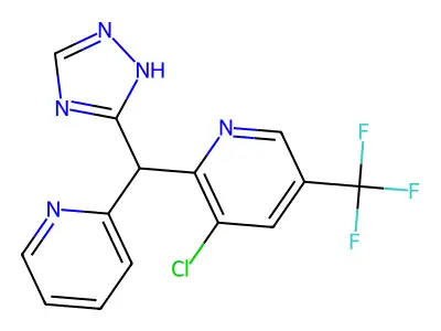 3-Chloro-2-(2-pyridinyl(1H-1,2,4-triazol-3-yl)methyl)-5-(trifluoromethyl)pyridine structure