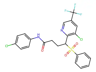N-(4-chlorophenyl)-4-[3-chloro-5-(trifluoromethyl)-2-pyridinyl]-4-(phenylsulfonyl)butanamide structure