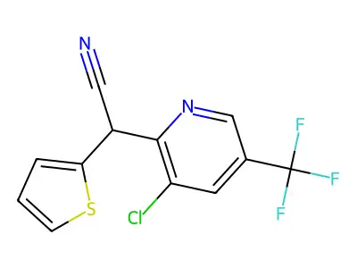 2-[3-Chloro-5-(trifluoromethyl)-2-pyridinyl]-2-(2-thienyl)acetonitrile structure