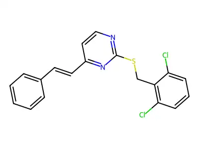 2-[(2,6-Dichlorophenyl)methylsulfanyl]-4-(2-phenylethenyl)pyrimidine structure