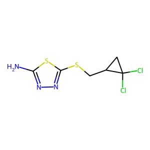 5-{[(2,2-Dichlorocyclopropyl)methyl]sulfanyl}-1,3,4-thiadiazol-2-ylamine structure