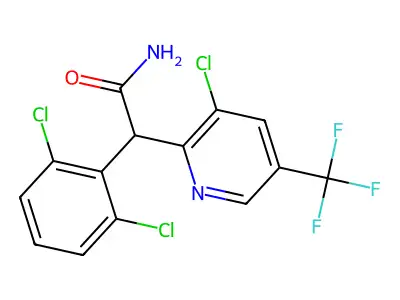 2-[3-Chloro-5-(trifluoromethyl)pyridin-2-yl]-2-(2,6-dichlorophenyl)acetamide structure