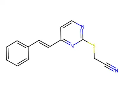 2-{[4-(2-Phenylethenyl)pyrimidin-2-yl]sulfanyl}acetonitrile structure