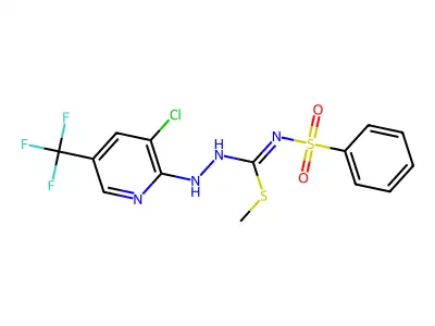 Methyl (Z)-2-(3-chloro-5-(trifluoromethyl)pyridin-2-yl)-N-(phenylsulfonyl)hydrazine-1-carbimidothioate structure