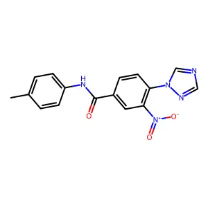 N-(4-methylphenyl)-3-nitro-4-(1H-1,2,4-triazol-1-yl)benzenecarboxamide structure