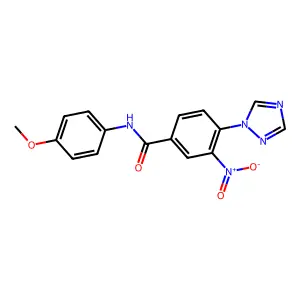 N-(4-methoxyphenyl)-3-nitro-4-(1H-1,2,4-triazol-1-yl)benzamide structure