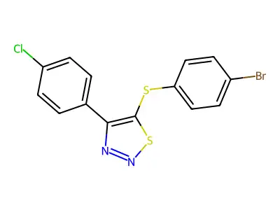 4-Bromophenyl 4-(4-chlorophenyl)-1,2,3-thiadiazol-5-yl sulfide structure