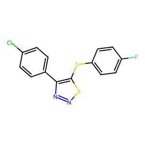 4-(4-Chlorophenyl)-5-[(4-fluorophenyl)sulfanyl]-1,2,3-thiadiazole structure