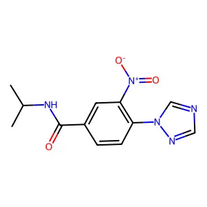 N-isopropyl-3-nitro-4-(1H-1,2,4-triazol-1-yl)benzenecarboxamide structure