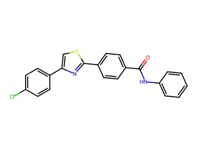 4-[4-(4-chlorophenyl)-1,3-thiazol-2-yl]-N-phenylbenzamide structure