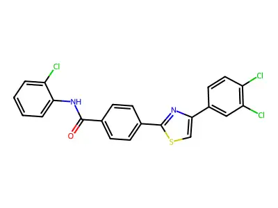 N-(2-chlorophenyl)-4-[4-(3,4-dichlorophenyl)-1,3-thiazol-2-yl]benzamide structure