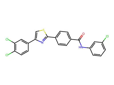 N-(3-chlorophenyl)-4-[4-(3,4-dichlorophenyl)-1,3-thiazol-2-yl]benzamide structure