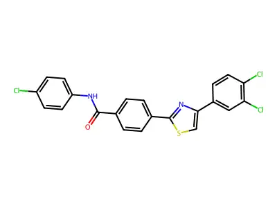 N-(4-chlorophenyl)-4-[4-(3,4-dichlorophenyl)-1,3-thiazol-2-yl]benzamide structure
