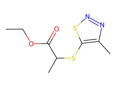 Ethyl 2-[(4-methyl-1,2,3-thiadiazol-5-yl)sulfanyl]propanoate structure