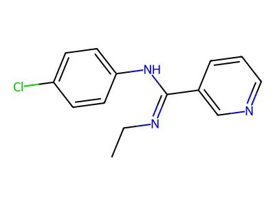 N-(4-chlorophenyl)-N'-ethyl-3-pyridinecarboximidamide structure
