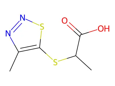 2-[(4-Methyl-1,2,3-thiadiazol-5-yl)sulfanyl]propanoic acid structure