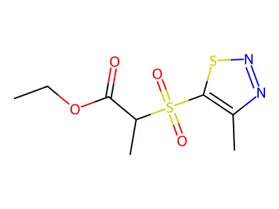 Ethyl 2-[(4-methyl-1,2,3-thiadiazol-5-yl)sulfonyl]propanoate structure