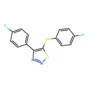 4-(4-Fluorophenyl)-5-[(4-fluorophenyl)sulfanyl]-1,2,3-thiadiazole structure