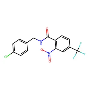 N-(4-chlorobenzyl)-2-nitro-4-(trifluoromethyl)benzenecarboxamide structure