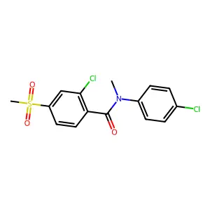 2-chloro-N-(4-chlorophenyl)-N-methyl-4-(methylsulfonyl)benzenecarboxamide structure