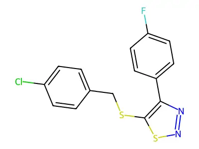5-[(4-Chlorophenyl)methylsulfanyl]-4-(4-fluorophenyl)thiadiazole structure