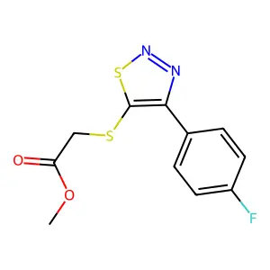Methyl 2-{[4-(4-fluorophenyl)-1,2,3-thiadiazol-5-yl]sulfanyl}acetate structure