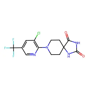8-[3-chloro-5-(trifluoromethyl)-2-pyridinyl]-1,3,8-triazaspiro[4.5]decane-2,4-dione structure