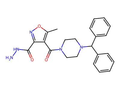 4-[(4-Benzhydrylpiperazino)carbonyl]-5-methyl-3-isoxazolecarbohydrazide structure