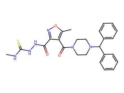 2-({4-[(4-benzhydrylpiperazino)carbonyl]-5-methyl-3-isoxazolyl}carbonyl)-N-methyl-1-hydrazinecarbothioamide structure