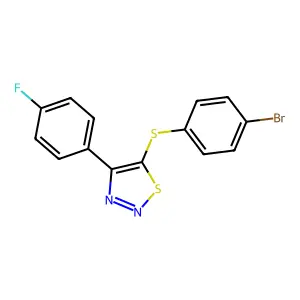 4-Bromophenyl 4-(4-fluorophenyl)-1,2,3-thiadiazol-5-yl sulfide structure