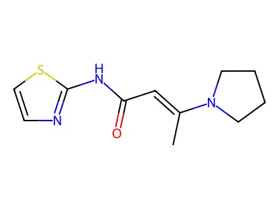 3-pyrrolidin-1-yl-N-(1,3-thiazol-2-yl)but-2-enamide structure