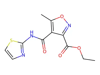 Ethyl 5-methyl-4-[(1,3-thiazol-2-ylamino)carbonyl]-3-isoxazolecarboxylate structure