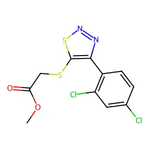 Methyl 2-{[4-(2,4-dichlorophenyl)-1,2,3-thiadiazol-5-yl]sulfanyl}acetate structure