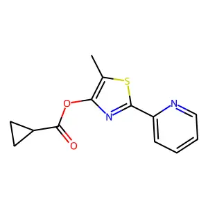 5-Methyl-2-(2-pyridinyl)-1,3-thiazol-4-yl cyclopropanecarboxylate structure