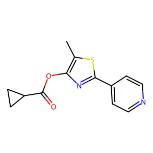 5-Methyl-2-(4-pyridinyl)-1,3-thiazol-4-yl cyclopropanecarboxylate structure