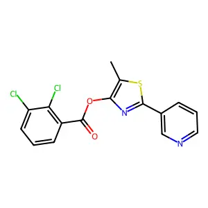 5-Methyl-2-(3-pyridinyl)-1,3-thiazol-4-yl 2,3-dichlorobenzenecarboxylate structure