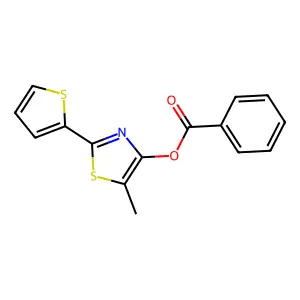 5-Methyl-2-(2-thienyl)-1,3-thiazol-4-yl benzenecarboxylate structure