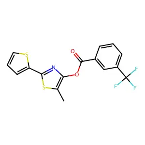 5-Methyl-2-(2-thienyl)-1,3-thiazol-4-yl 3-(trifluoromethyl)benzenecarboxylate structure