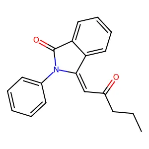 3-[(E)-2-oxopentylidene]-2-phenyl-1-isoindolinone structure