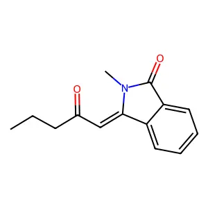 (3Z)-2-methyl-3-(2-oxopentylidene)isoindol-1-one structure