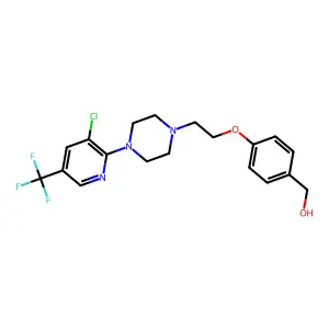 [4-(2-{4-[3-chloro-5-(trifluoromethyl)pyridin-2-yl]piperazin-1-yl}ethoxy)phenyl]methanol structure
