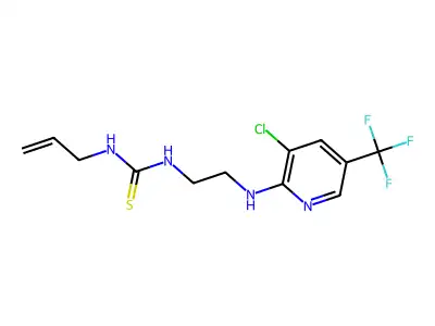 N-allyl-N'-(2-{[3-chloro-5-(trifluoromethyl)-2-pyridinyl]amino}ethyl)thiourea structure