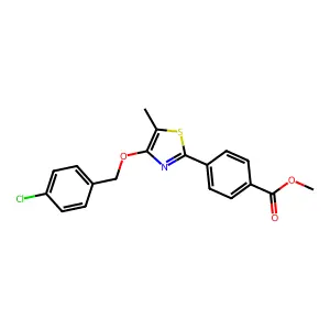 Methyl 4-{4-[(4-chlorobenzyl)oxy]-5-methyl-1,3-thiazol-2-yl}benzenecarboxylate structure