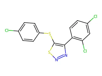 5-(4-Chlorophenyl)sulfanyl-4-(2,4-dichlorophenyl)thiadiazole structure