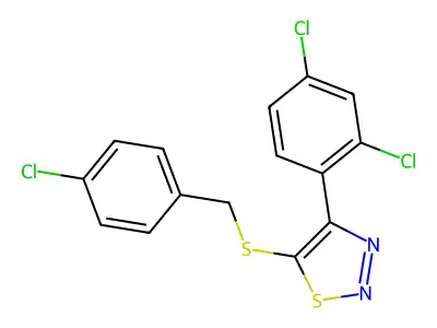 4-Chlorobenzyl 4-(2,4-dichlorophenyl)-1,2,3-thiadiazol-5-yl sulfide structure