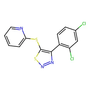 4-(2,4-Dichlorophenyl)-1,2,3-thiadiazol-5-yl 2-pyridinyl sulfide structure