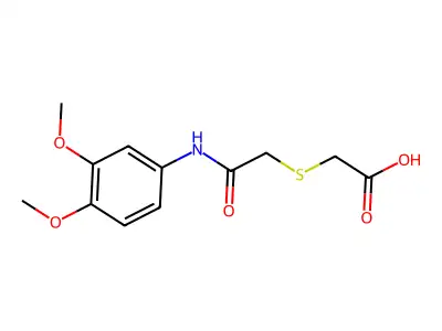 2-{[2-(3,4-Dimethoxyanilino)-2-oxoethyl]-sulfanyl}acetic acid structure