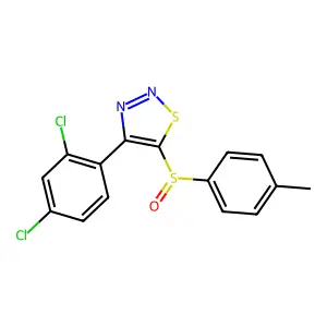 4-(2,4-Dichlorophenyl)-1,2,3-thiadiazol-5-yl 4-methylphenyl sulfoxide structure