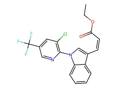 Ethyl 3-[1-[3-chloro-5-(trifluoromethyl)-2-pyridinyl]indol-3-yl]prop-2-enoate structure
