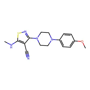 3-(4-(4-Methoxyphenyl)piperazino)-5-(methylamino)-4-isothiazolecarbonitrile structure